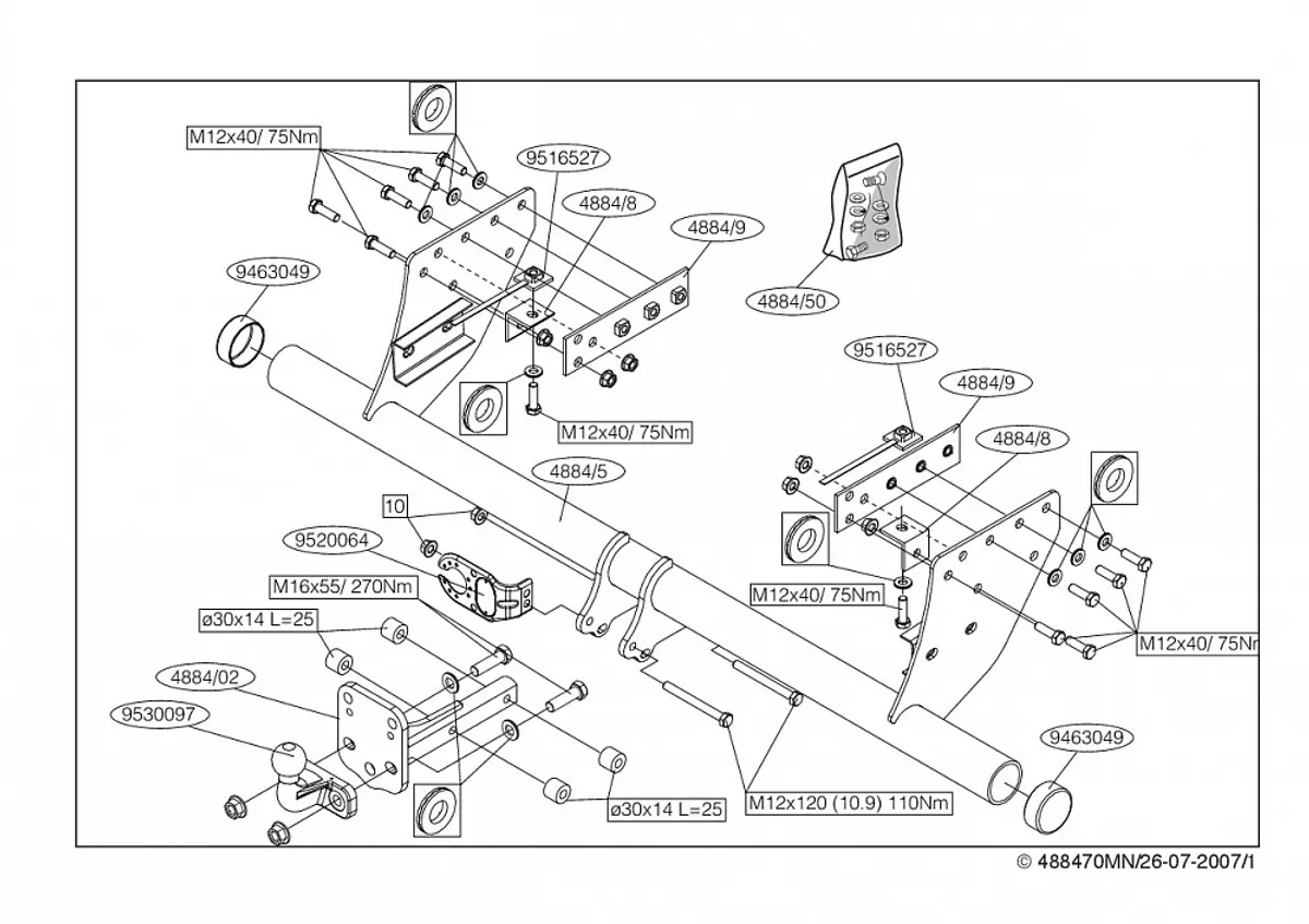 Фаркоп Brink для Mitsubishi L200 2006-2014 488400 в 