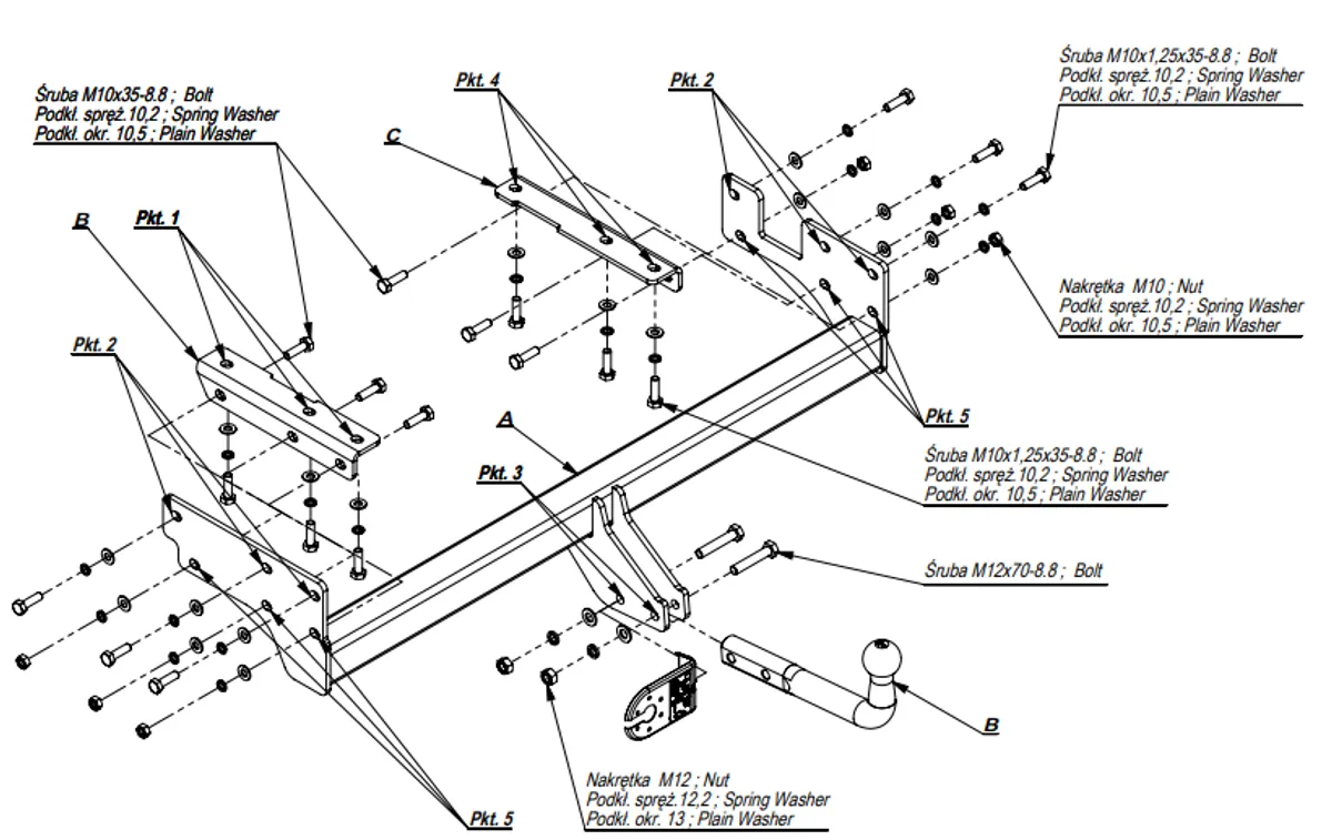 Фаркоп Imiola для Mitsubishi Outlander 2003-2007 Y.021 в 