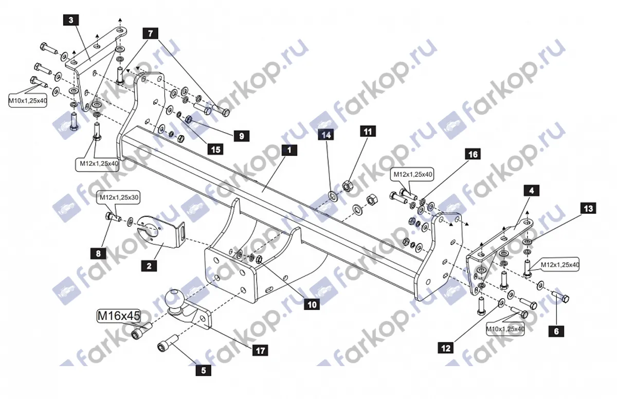 Фаркоп Baltex для Nissan Navara 2005-2015 15201621 в 