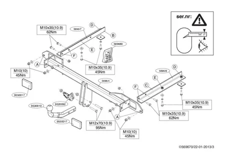 Фаркоп Brink для Opel Astra (седан, универсал) 2012-2016 596600 в 