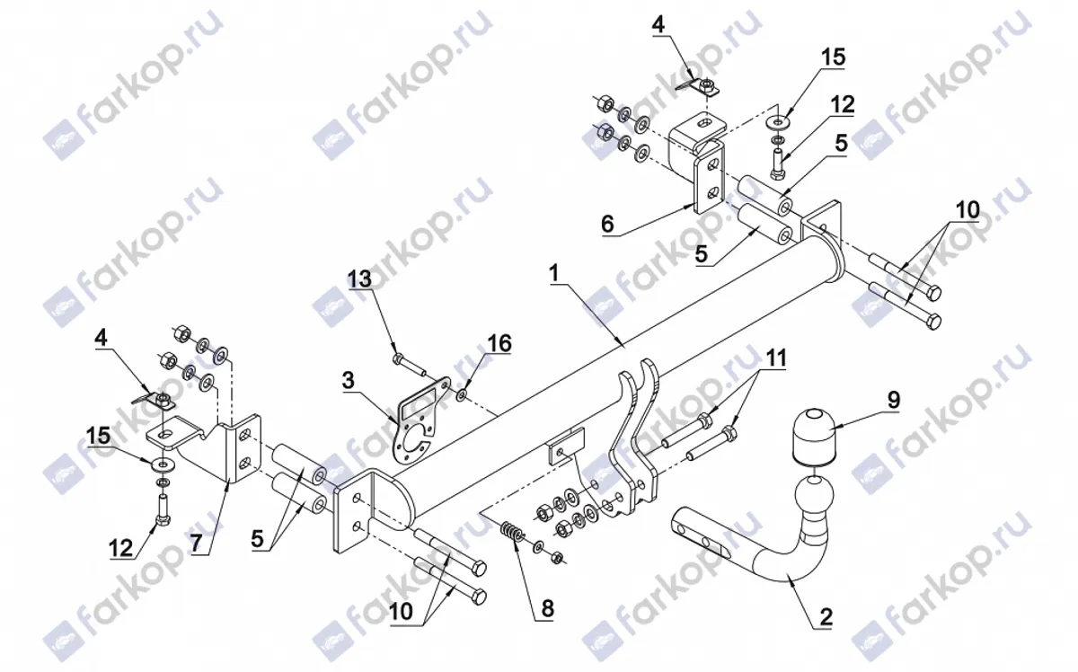 Фаркоп Auto-Hak для Opel Zafira 1998-2005 E 35 в 