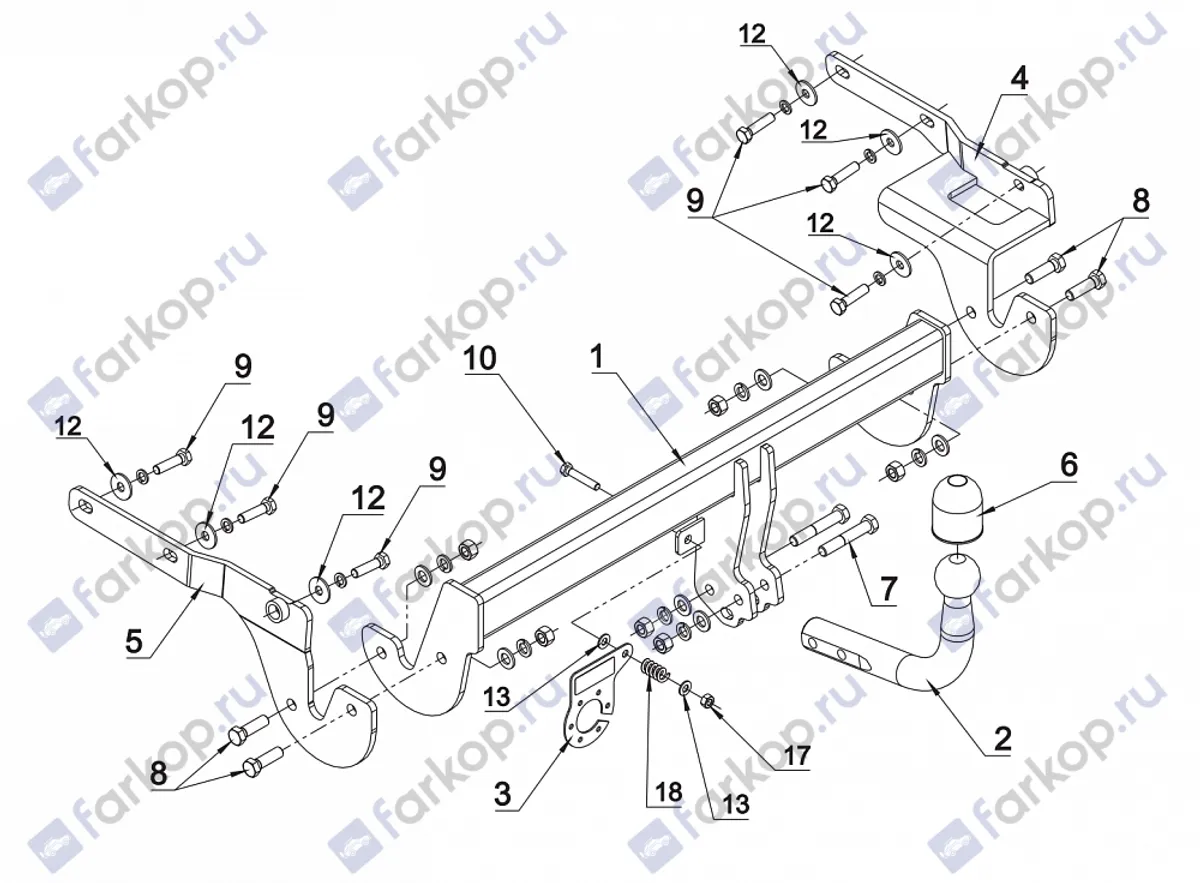 Фаркоп Auto-Hak для Toyota Yaris 2014- 0 88 в 