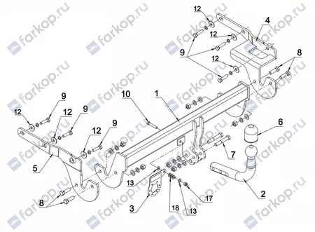 Фаркоп Auto-Hak для Toyota Yaris 2014- 0 88 в 