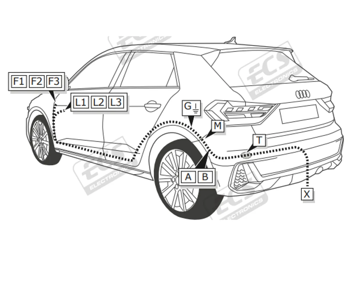 Электрика фаркопа ECS (13 pin) для Volkswagen Tiguan 2017- VW190H1 в 