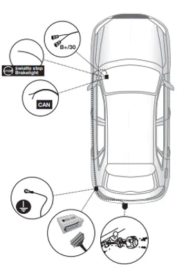 Электрика фаркопа Hak-System (7 pin) для Volkswagen Tiguan 2017- 12500601 в 