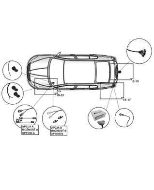 Электрика фаркопа Hak-System (13 pin) для Skoda Superb (лифтбек/универсал) 2015- 21500601 в 