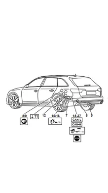 Электрика фаркопа Westfalia (13 pin) для Audi A4 2015- 305417300113 в 