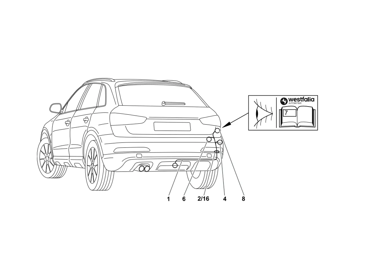 Электрика фаркопа Westfalia (13 pin) для Audi Q3 2011-2017 305410300113 в 