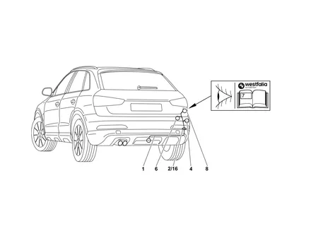 Электрика фаркопа Westfalia (13 pin) для Audi Q3 2011-2017 305410300113 в 