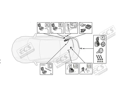 Электрика фаркопа ECS (7 pin) для BMW X3 2014-2017 BW028B1 в 