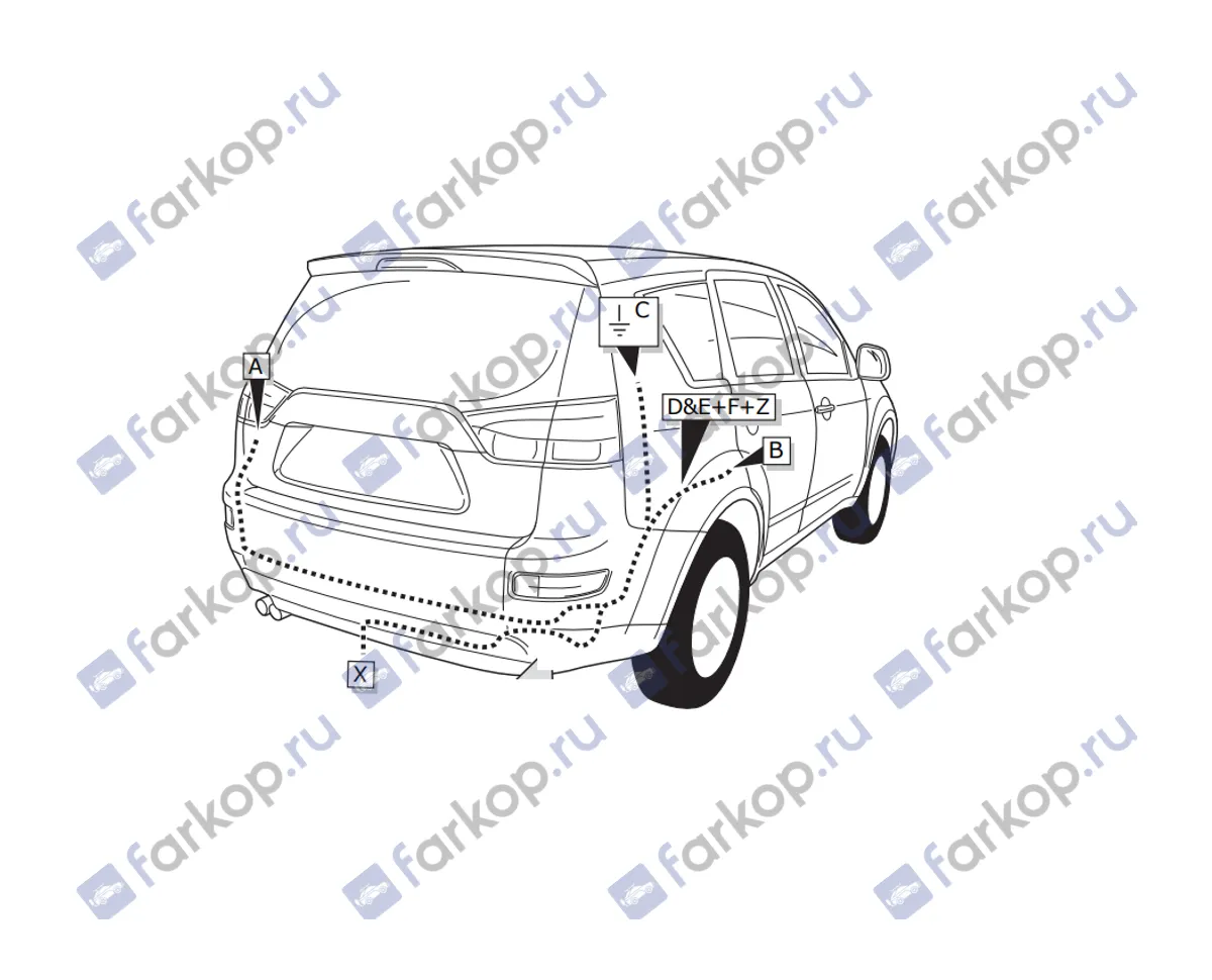 Электрика фаркопа Brink (7 pin) для Peugeot 4007 2007-2012 729431 в 