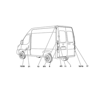 Электрика фаркопа Westfalia (13 pin) для Fiat Ducato 2006-2011 306510300113 в 