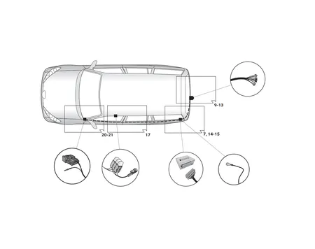 Электрика фаркопа Hak-System (13 pin) для Peugeot 5008 2017- 21500628 в 