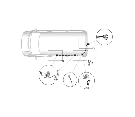 Электрика фаркопа Hak-System (13 pin) для Citroen Spacetourer 2016- 21500626 в 