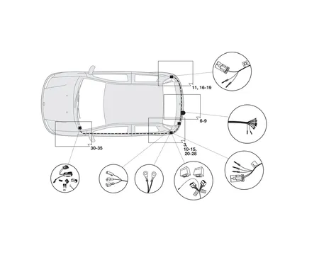 Электрика фаркопа Hak-System (13 pin) для Fiat Punto 2011-2015 21050521 в 