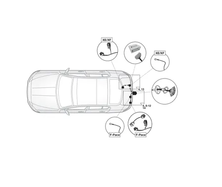 Электрика фаркопа Brink (13 pin) для Jaguar F-Pace 2016-2017 719054 в 