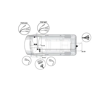 Электрика фаркопа Hak-System (13 pin) для Mercedes Sprinter 2018-, (для а/м без подготовки) 21040539 в 