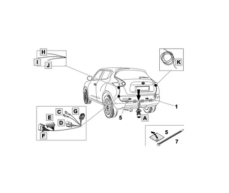 Электрика фаркопа Brink (7 pin) для Nissan Juke 2010- 732653 в 