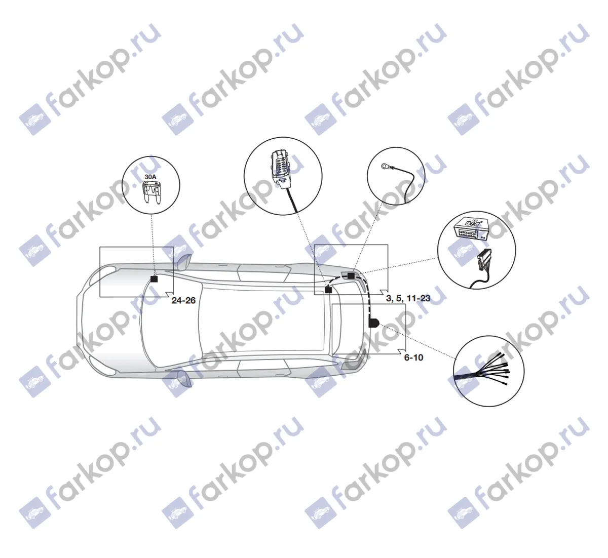 Электрика фаркопа Brink (7 pin) для Peugeot 508 2011-2018 738483 в 