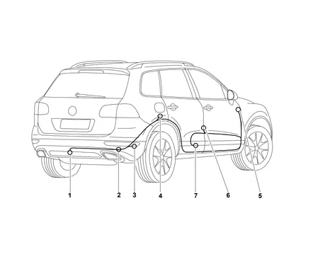 Электрика фаркопа Westfalia (7 pin) для Porsche Cayenne 2010-2017, (кроме а/м с адаптивным круиз-кон) 321765300107 в 