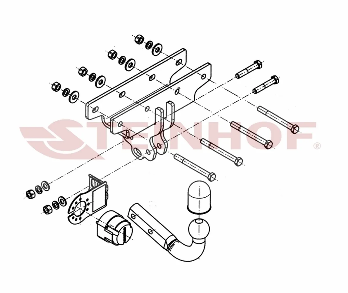 Фаркоп Steinhof для Jeep Wrangler 2007-2018 J-071 в 