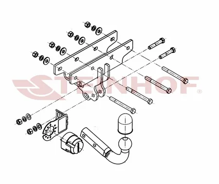 Фаркоп Steinhof для Jeep Wrangler 2007-2018 J-071 в 