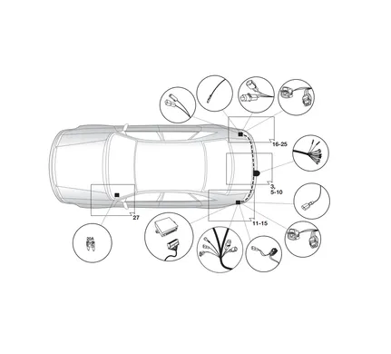 Электрика фаркопа Hak-System (13 pin) для Renault Laguna 2007-2013 21180514 в 