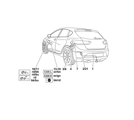 Электрика фаркопа Westfalia (7 pin) для Seat Leon 2005-2012 321600300107 в 