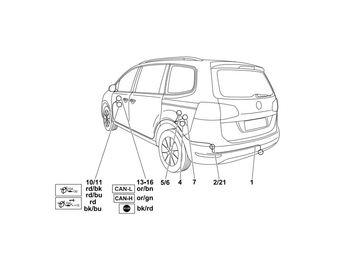 Электрика фаркопа Westfalia (13 pin) для Seat Alhambra 2010-2015 321600300113 в 