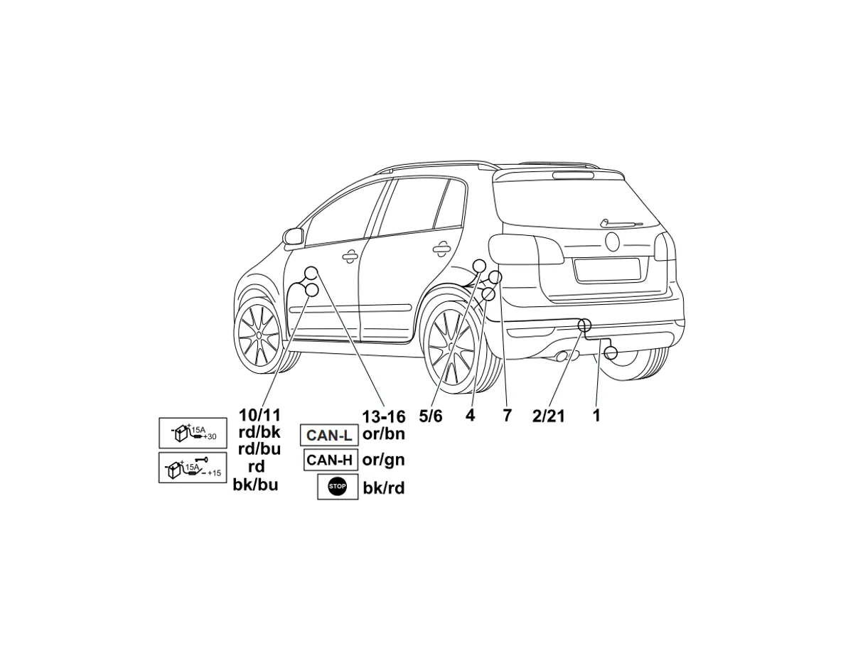 Электрика фаркопа Westfalia (13 pin) для Volkswagen Golf Plus 2005-2008 321600300113 в 