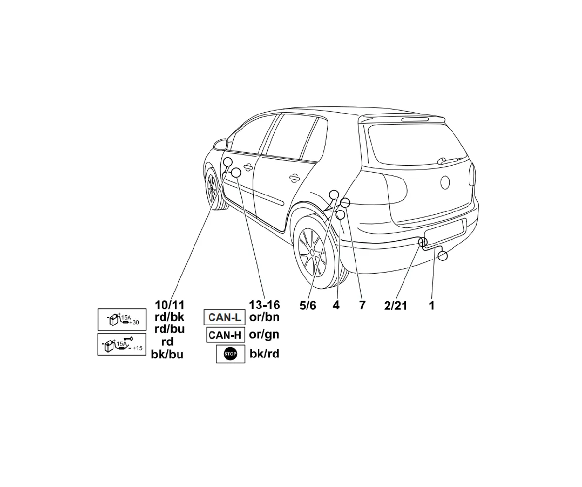 Электрика фаркопа Westfalia (13 pin) для Volkswagen Golf 2003-2009 321600300113 в 