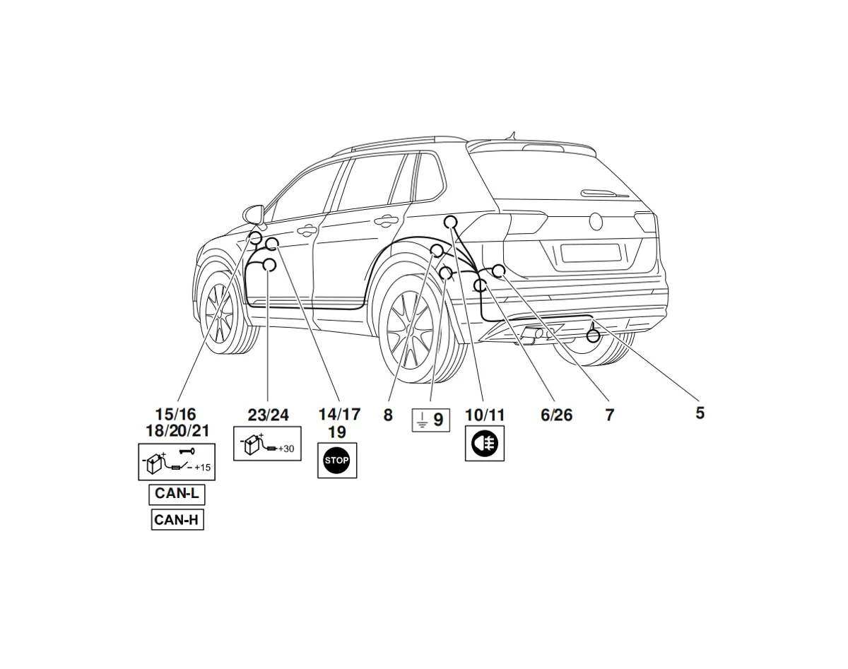 Электрика фаркопа Westfalia (7 pin) для Seat Ateca 2016- 321863300107 в 