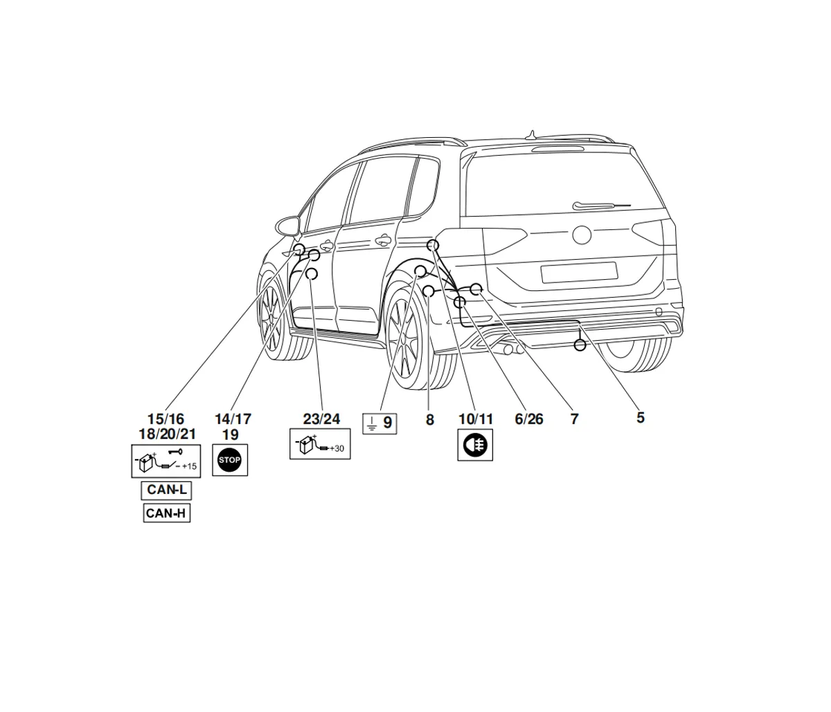 Электрика фаркопа Westfalia (13 pin) для Volkswagen Touran 2015- 321863300113 в 