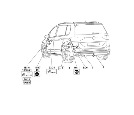 Электрика фаркопа Westfalia (13 pin) для Volkswagen Touran 2015- 321863300113 в 