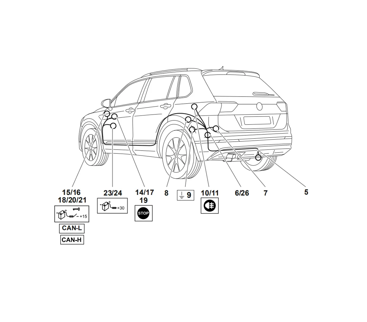 Электрика фаркопа Westfalia (13 pin) для Volkswagen Tiguan 2016- 321863300113 в 