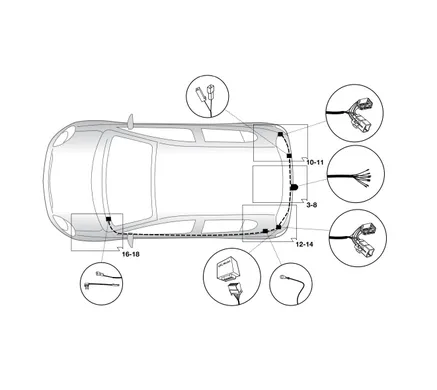 Электрика фаркопа Hak-System (7 pin) для Toyota Yaris 3/5 дв. 2011-2014 12250536 в 