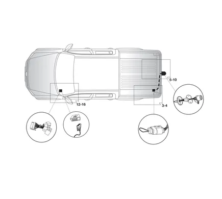 Электрика фаркопа Hak-System (13 pin) для Volkswagen Amarok 2010-, (только с подготовкой) 21270554 в 