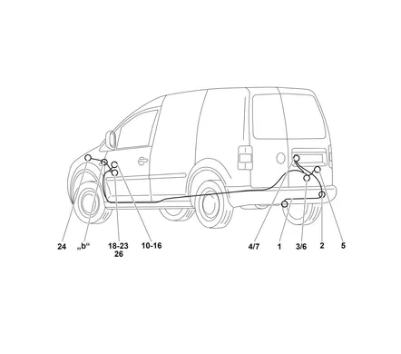 Электрика фаркопа Westfalia (7 pin) для Volkswagen Caddy 2008-2020 321554300107 в 