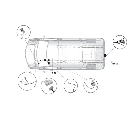 Электрика фаркопа Hak-System (7 pin) для Volkswagen Crafter (фургон) 2017- 12500629 в 