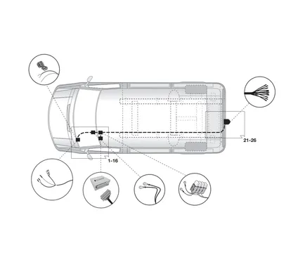 Электрика фаркопа Hak-System (13 pin) для Volkswagen Crafter 2017- 21500629 в 