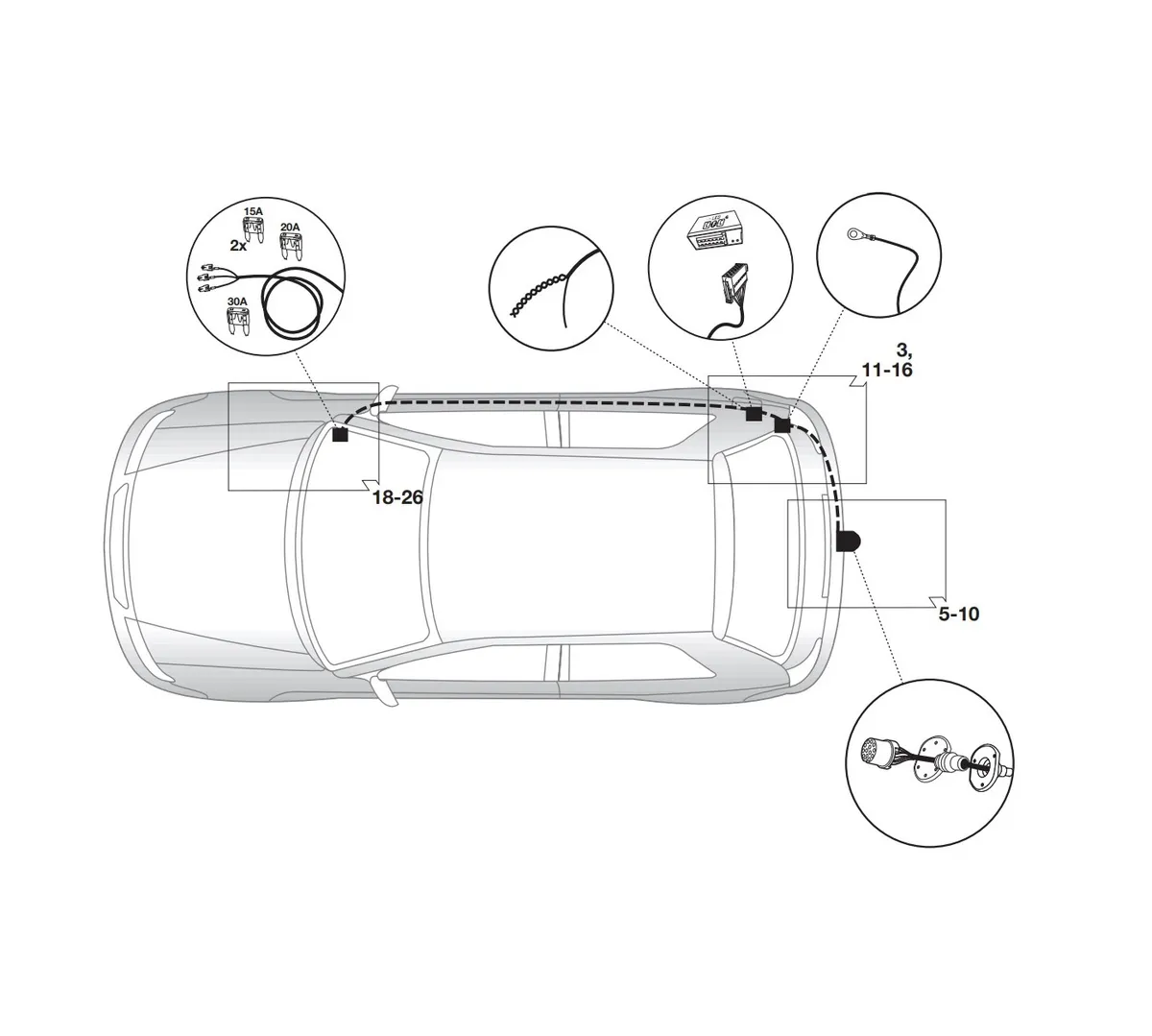 Электрика фаркопа Brink (13 pin) для Volkswagen Touareg 2002-2010 756614 в 