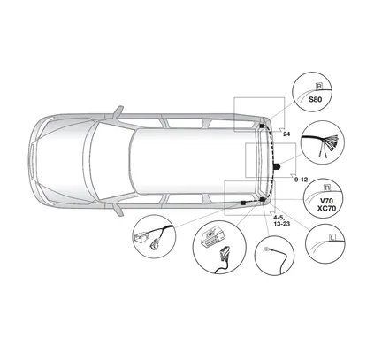 Электрика фаркопа Hak-System (13 pin) для Volvo S60 2010-2018, Cross Coutry 2015- 21260519 в 