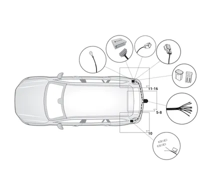 Электрика фаркопа Hak-System (7 pin) для Volvo V90 (вкл.Cross Country) 2016-, (нет птф) 12260523 в 