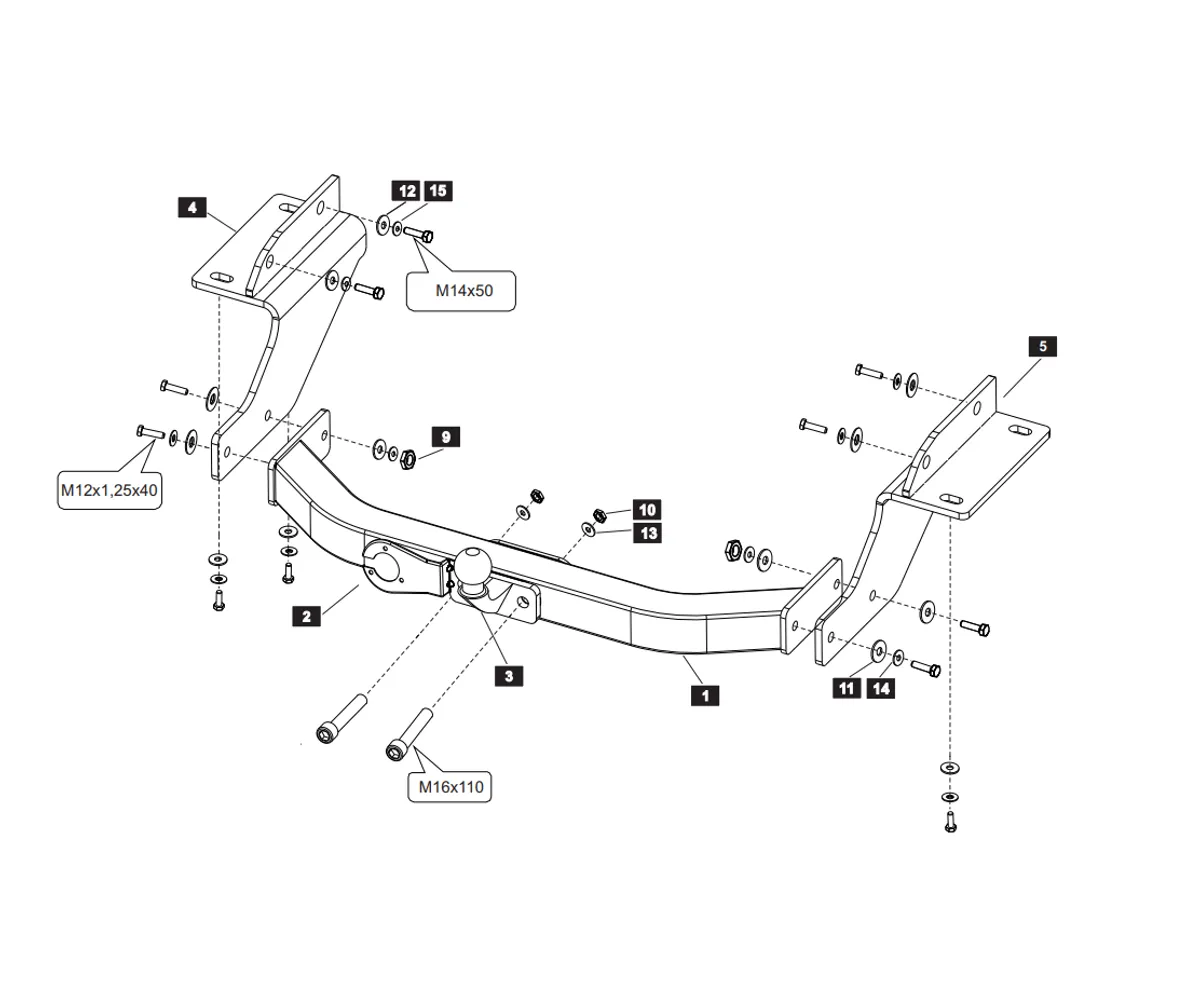 Фаркоп Baltex для Jeep Grand Cherokee 2010-2022 04194008 в 