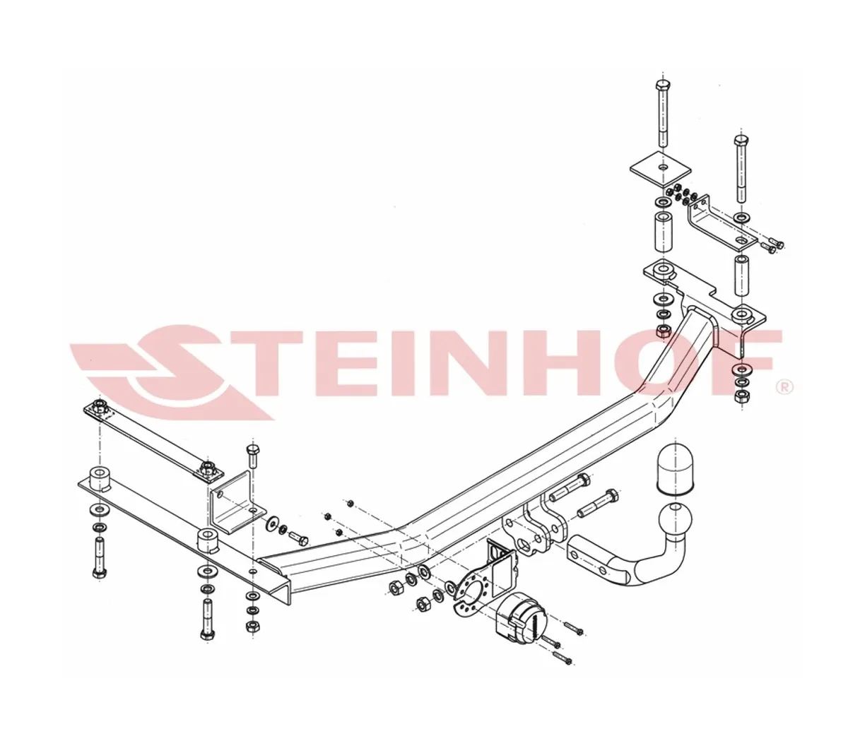 Фаркоп Steinhof для Honda Jazz 2008-2014 H-069 в 