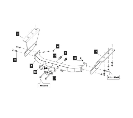 Фаркоп Baltex для Jeep Cherokee 2007-2013 04243708 в 