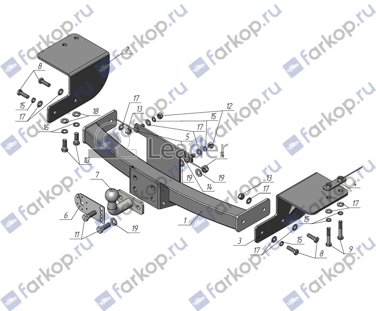 Фаркоп Лидер Плюс для Tank 500 2022- T201-FC в 