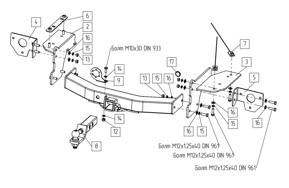 Фаркоп TowRus для GAC GS8 2021- Арт. 109182 109182 в Нижний Новгород