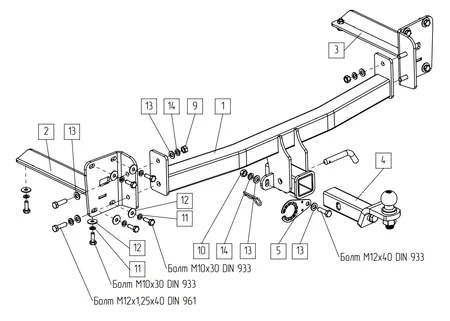 Фаркоп TowRus для Volkswagen Teramont 2022-2026 269092 в Нижний Новгород
