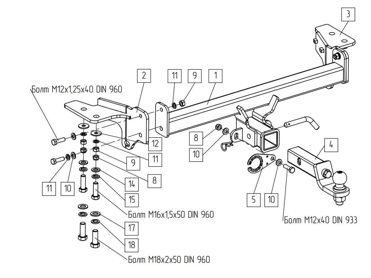 Фаркоп TowRus для Haval Dargo 2025- 129299 в Нижний Новгород